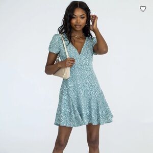 open lace back dress Emilee Mini Dress Black / Floral main image 1